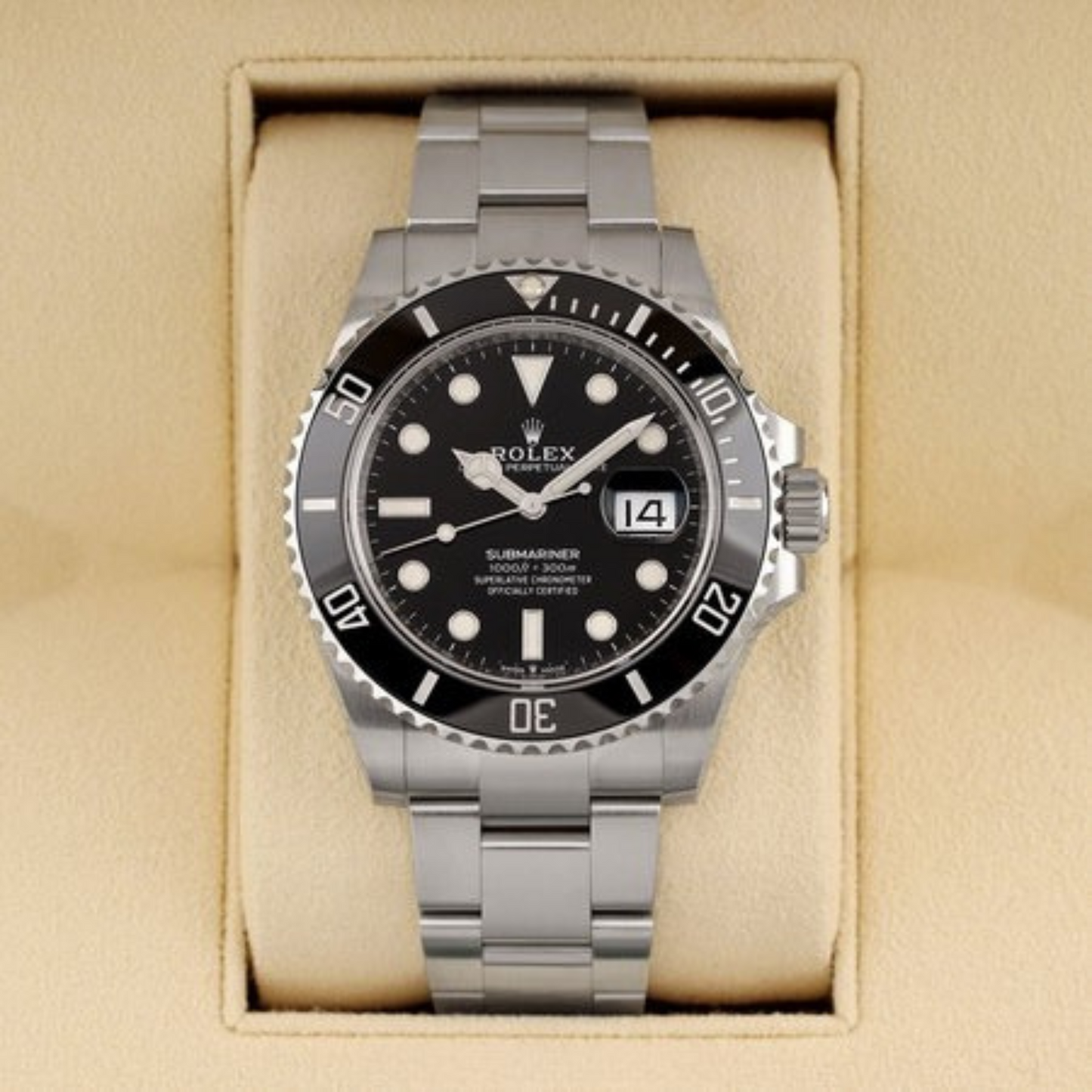 Rolex Submariner Black Dial Ceramic Bezel Steel Mens Watch 126610LN (Black-Date) 41mm