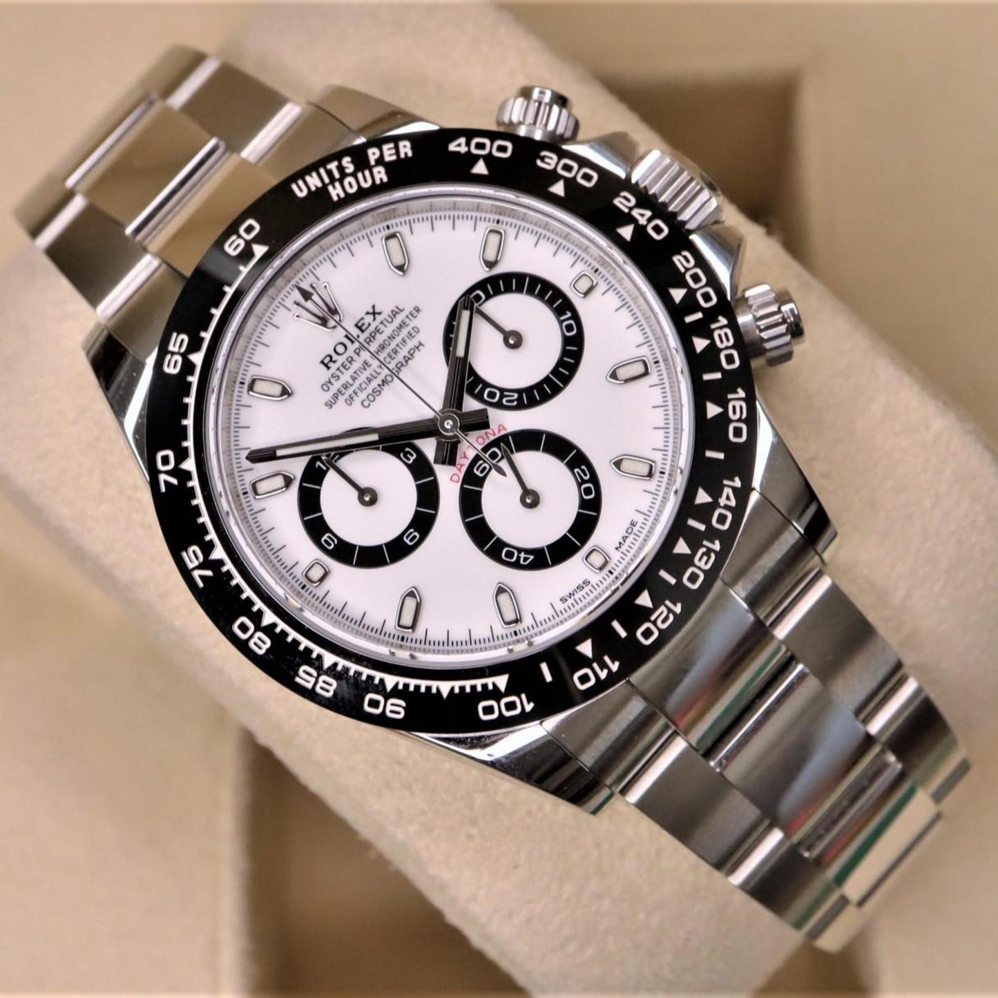 Rolex Cosmograph Daytona Ceramic Bezel White Panda Dial Steel Watch 116500LN (Panda) 40mm