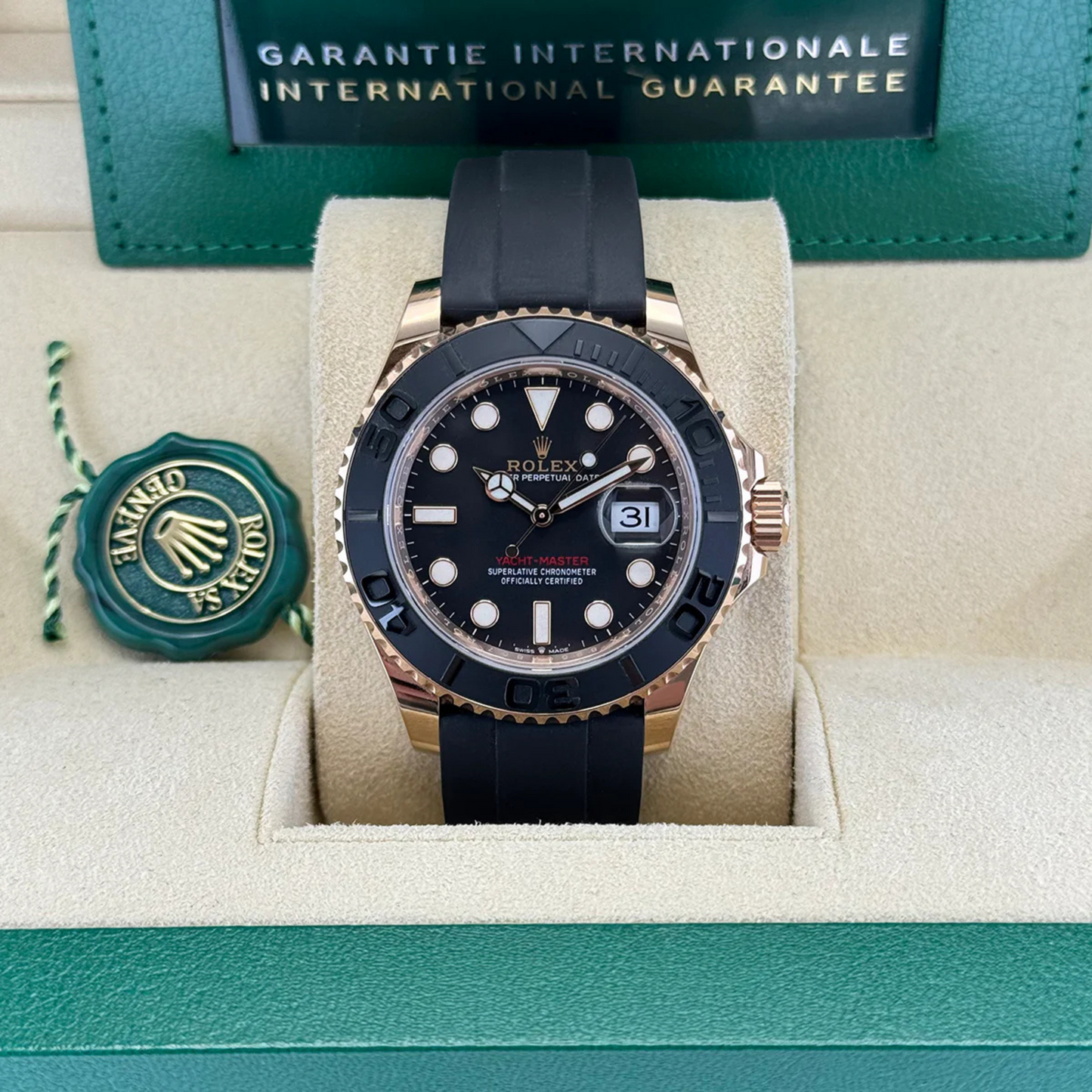 Rolex Yachtmaster 40 Everose Rose Gold Oysterflex Mens Watch 126655 40mm