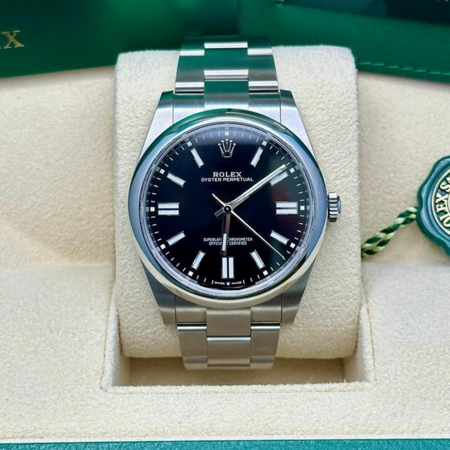 Rolex Oyster Perpetual 41 Black Dial Steel Mens Watch 124300 41mm