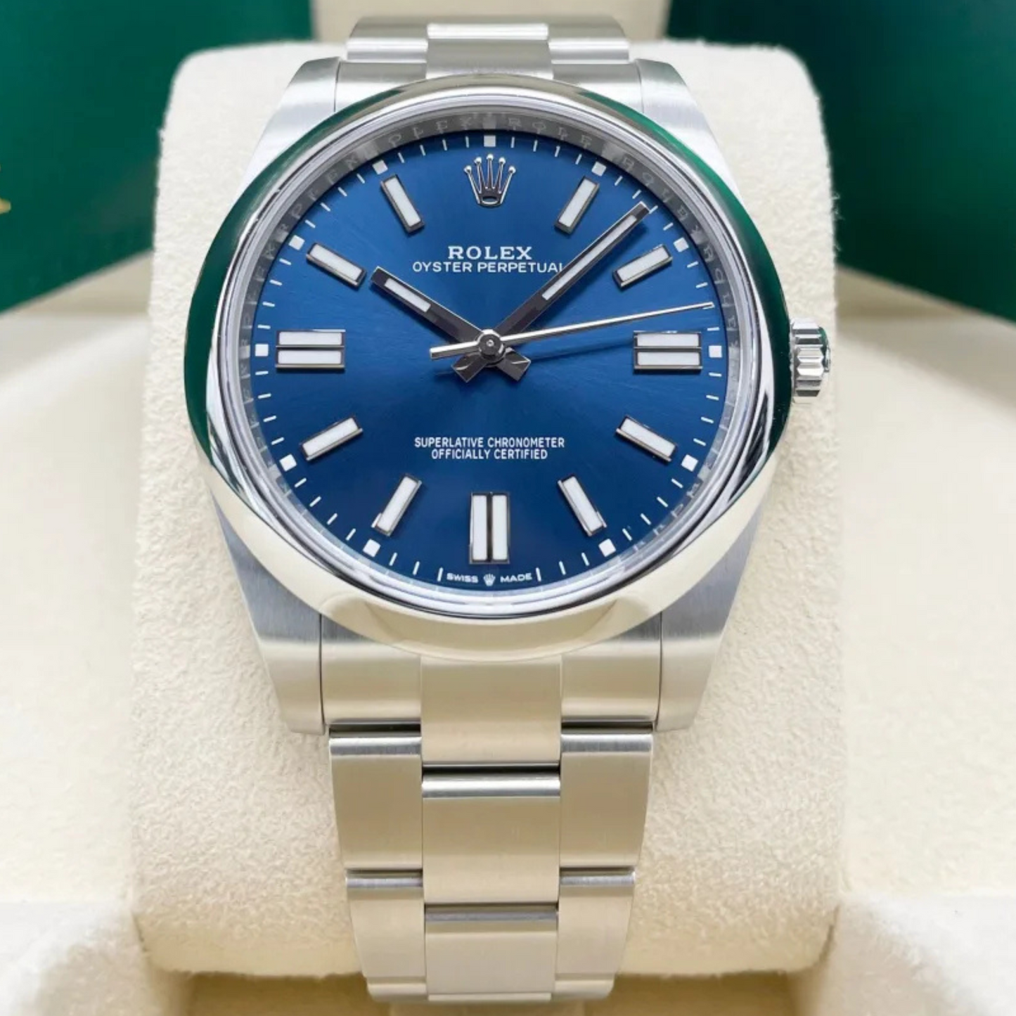 Rolex Oyster Perpetual 41 Blue Dial Steel Mens Watch 124300 41mm