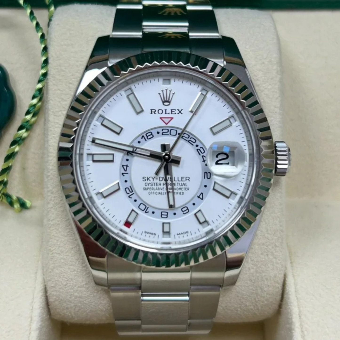 Rolex Sky-Dweller Steel White Gold Mens Watch 336934 42mm