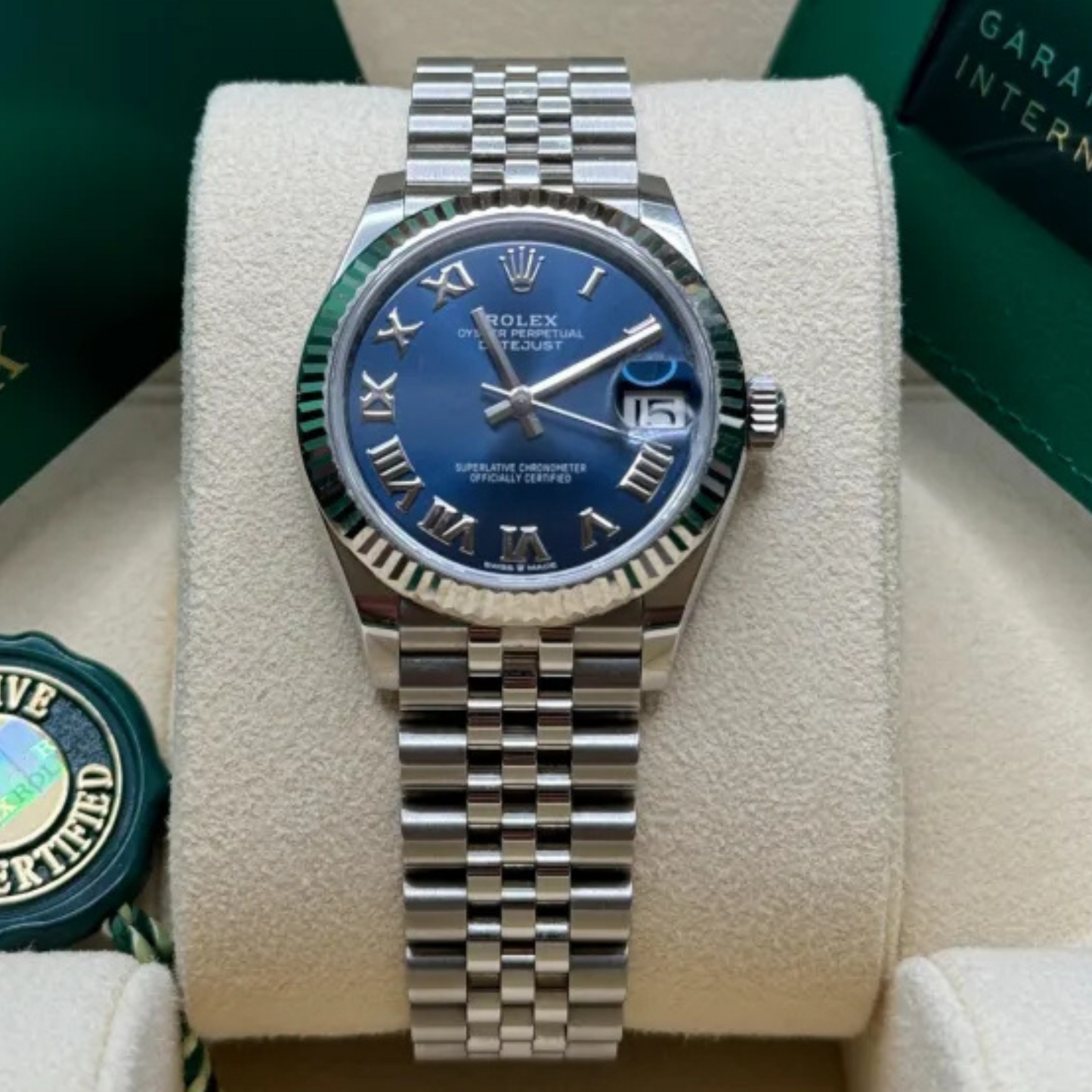 Rolex Datejust 36 Steel White Gold Blue Dial Mens Watch 116234 36mm