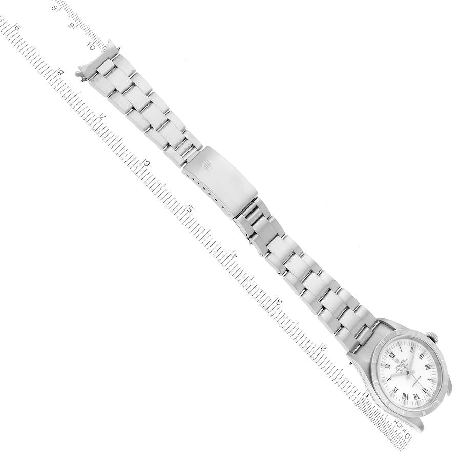 Rolex Air King 34 White Roman Dial Steel Mens Watch 14010 34mm