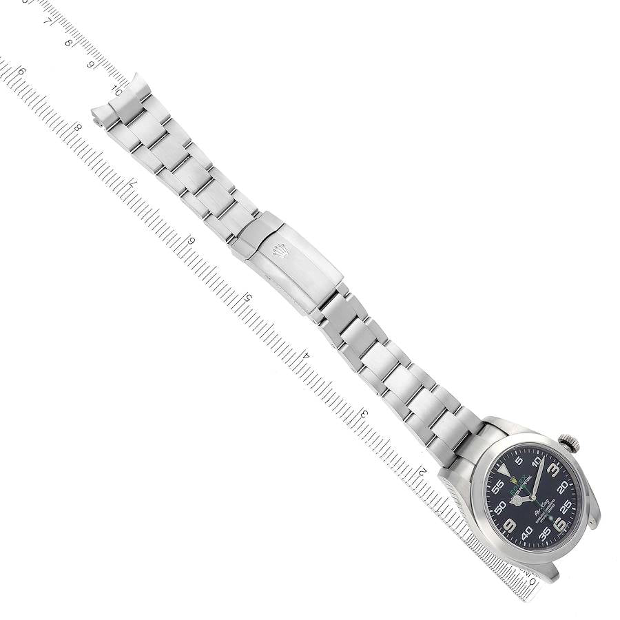 Rolex Air King Green Hand Black Dial Steel Mens Watch 116900 40mm