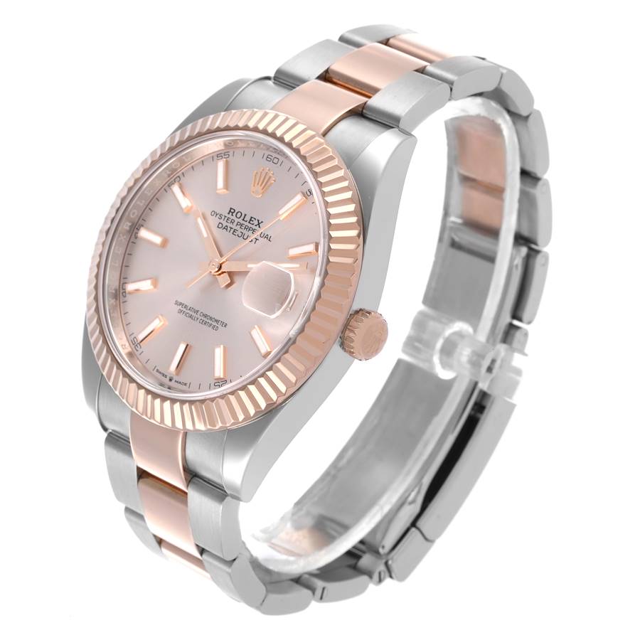 Rolex Datejust 41 Steel Everose Gold Sundust Dial Mens Watch 126331 41mm