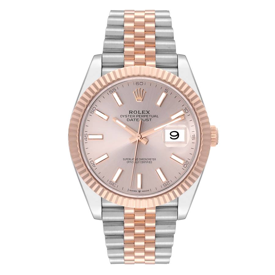 Rolex Datejust 41 Steel Everose Gold Sundust Dial Mens Watch 126331 41mm
