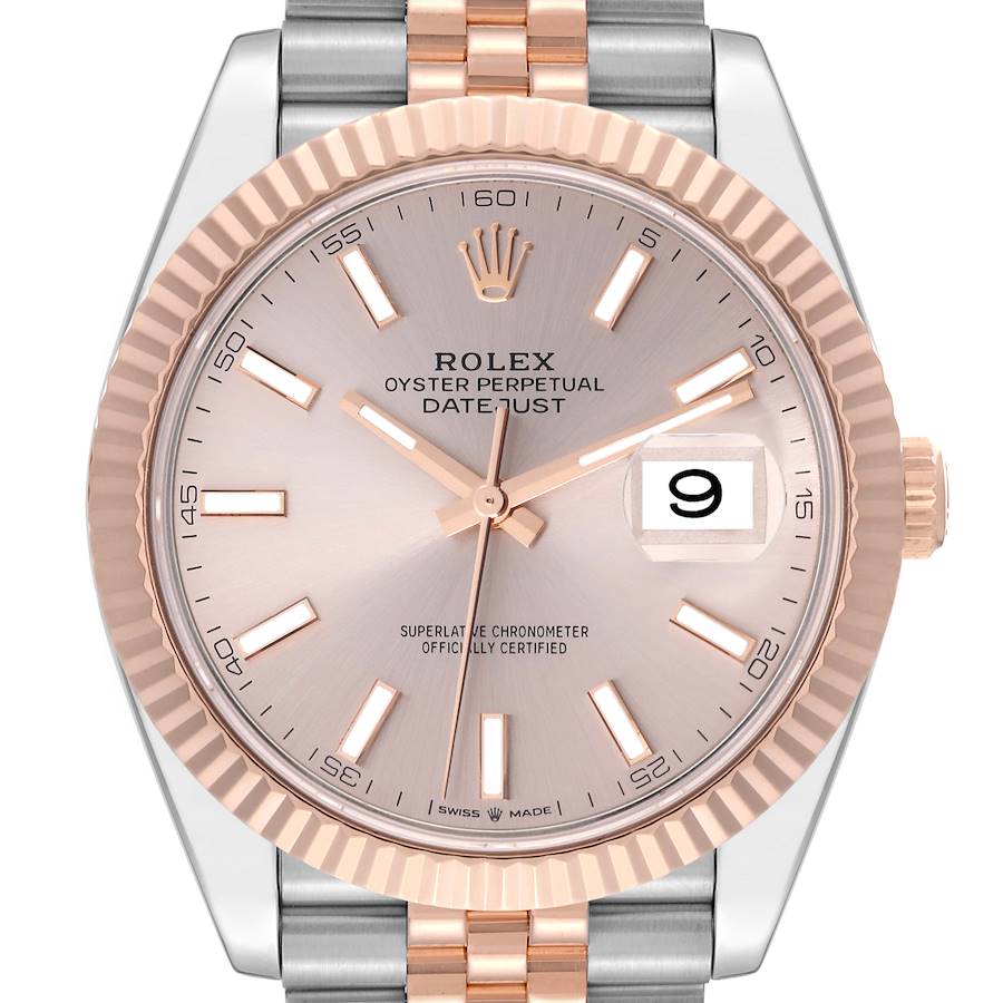 Rolex Datejust 41 Steel Everose Gold Sundust Dial Mens Watch 126331 41mm