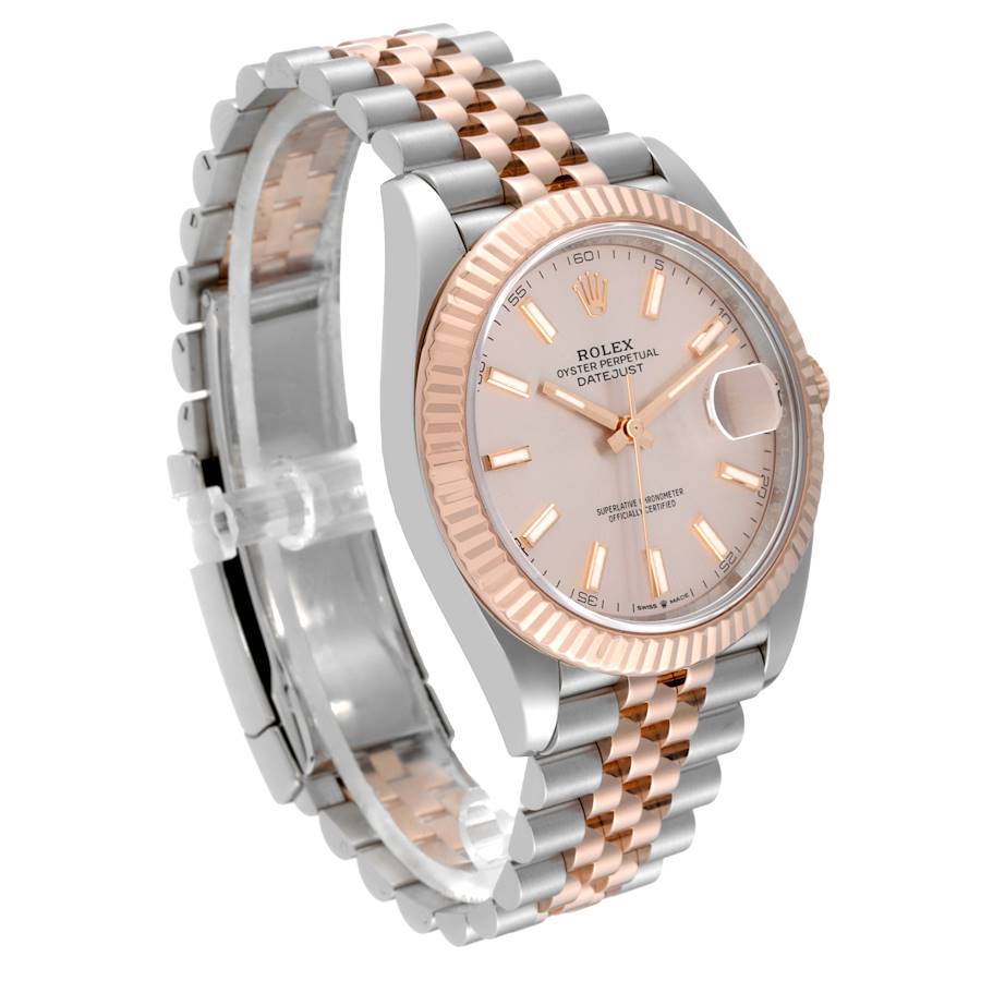Rolex Datejust 41 Steel Everose Gold Sundust Dial Mens Watch 126331 41mm
