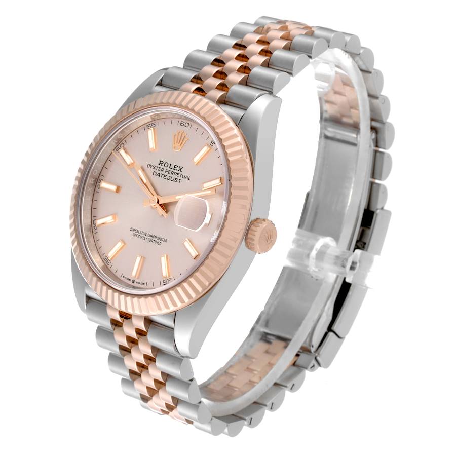 Rolex Datejust 41 Steel Everose Gold Sundust Dial Mens Watch 126331 41mm