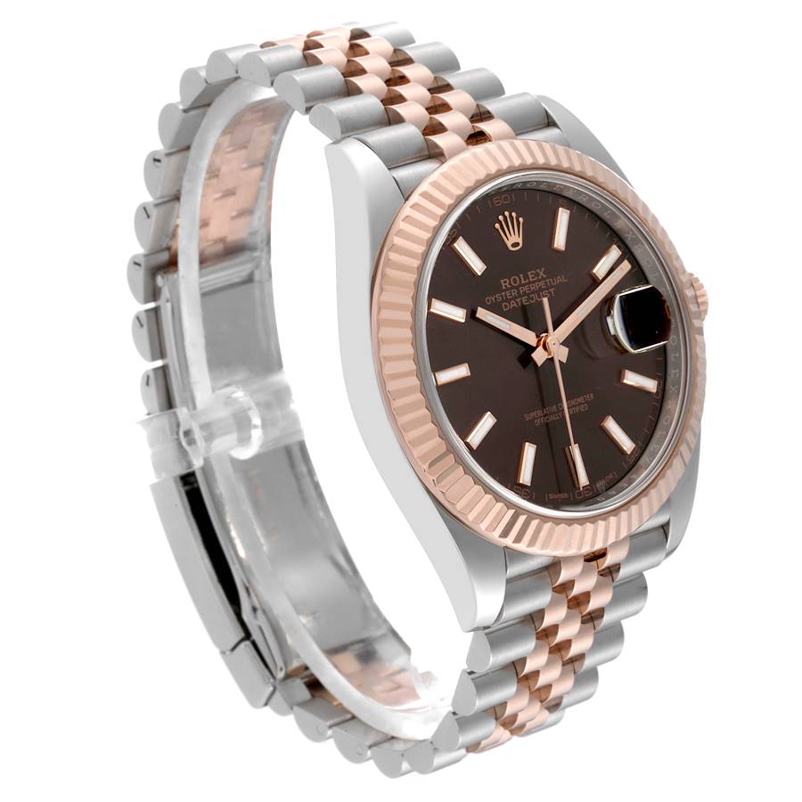 Rolex Datejust 41 Steel Rose Gold Chocolate Dial Mens Watch 126331 41mm