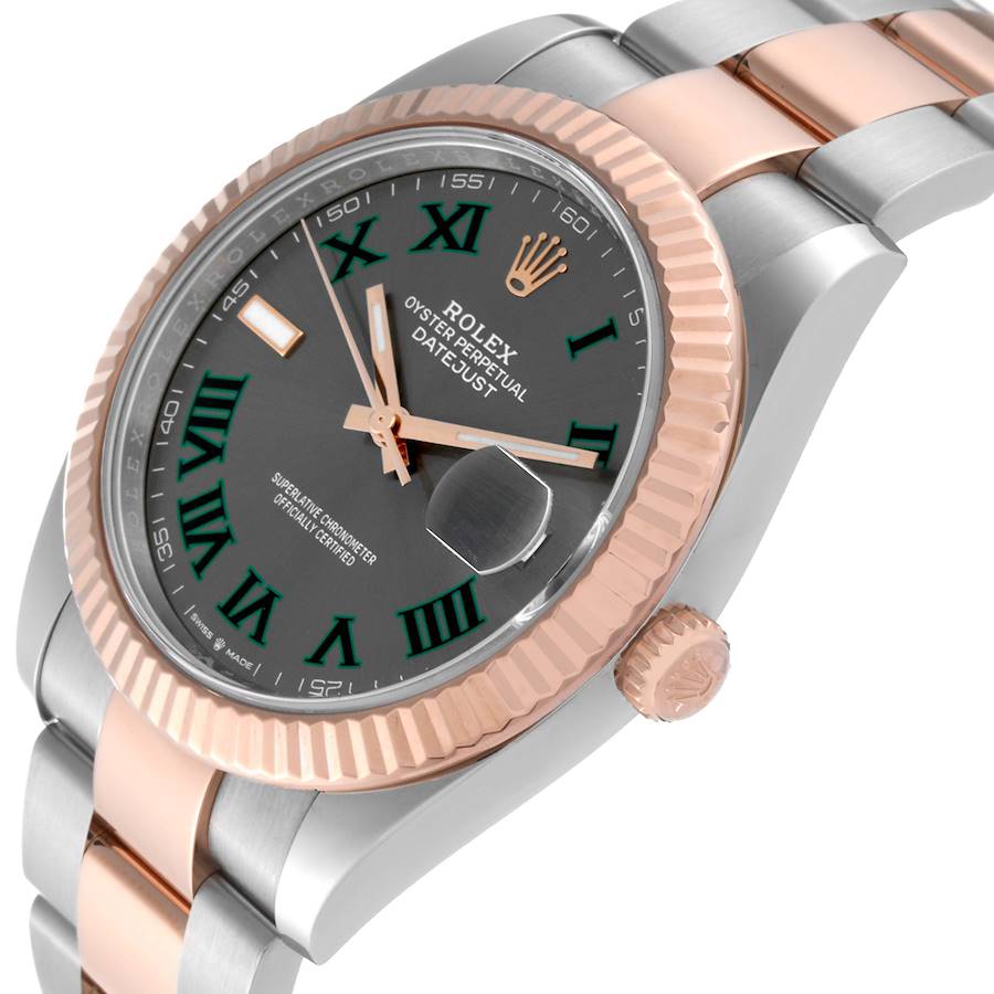 Rolex Datejust 41 Steel Rose Gold Wimbledon Dial Mens Watch 126331 41mm