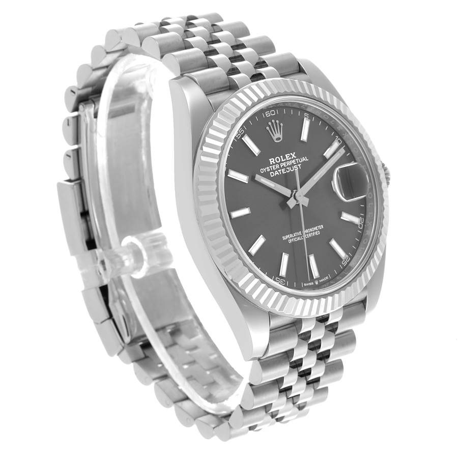 Rolex Datejust 41 Steel White Gold Slate Dial Watch 126334 41mm