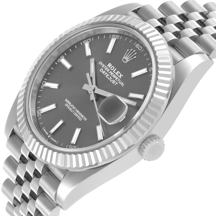 Rolex Datejust 41 Steel White Gold Slate Dial Watch 126334 41mm