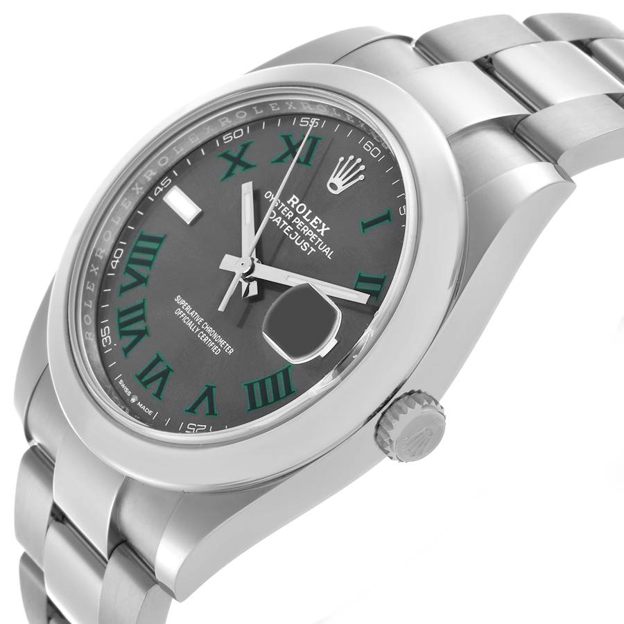 Rolex Datejust 41 Wimbledon Dial Steel Mens Watch 126300 41mm