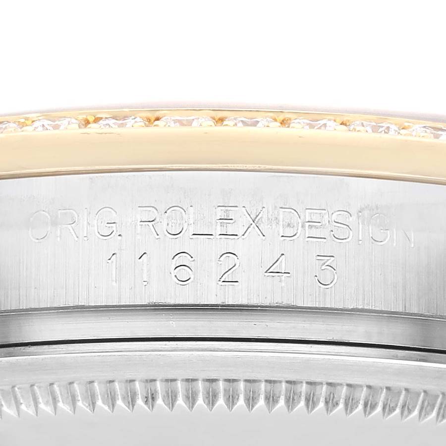 Rolex Datejust Champagne Dial Steel Yellow Gold Diamond Men's Watch 116243 36mm