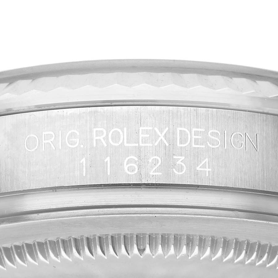 Rolex Datejust 36 Steel White Gold Silver Diamond Dial Mens Watch 116234 36mm