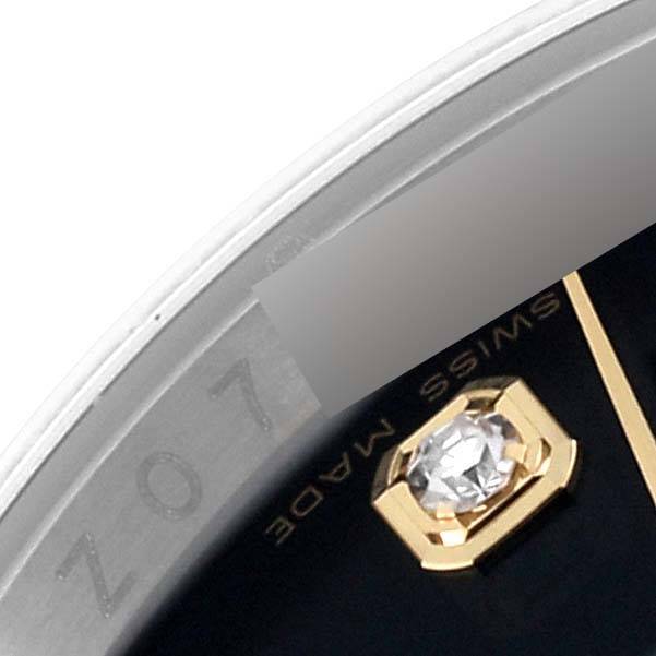 Rolex Datejust 36 Steel Yellow Gold Black Diamond Dial Mens Watch 116233 36mm