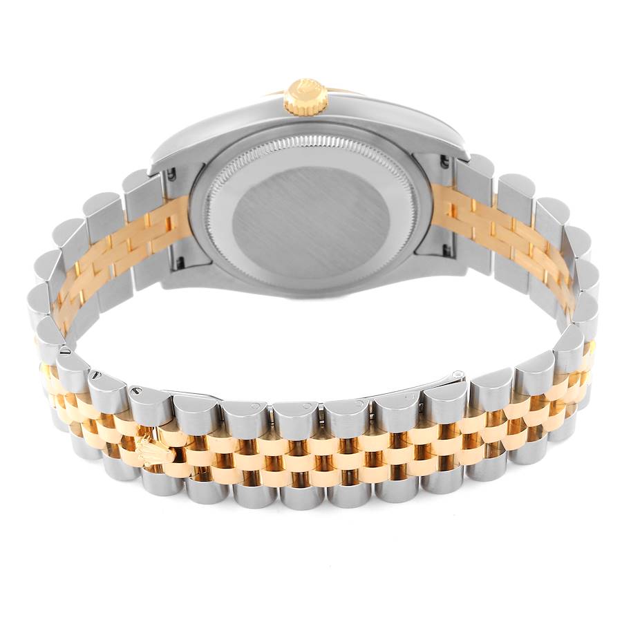 Rolex Datejust 36 Steel Yellow Gold Black Diamond Dial Mens Watch 116233 36mm