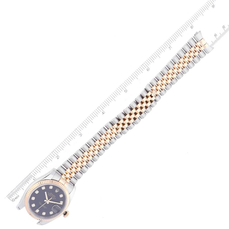 Rolex Datejust 36 Steel Yellow Gold Black Diamond Dial Mens Watch 116233 36mm