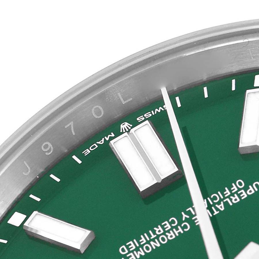 Rolex Oyster Perpetual 41 Green Dial Steel Mens Watch 124300 41mm