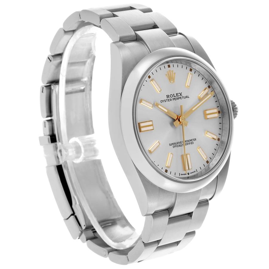 Rolex Oyster Perpetual 41 Silver Dial Steel Mens Watch 124300 41mm