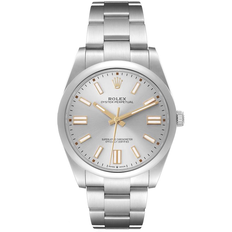Rolex Oyster Perpetual 41 Silver Dial Steel Mens Watch 124300 41mm