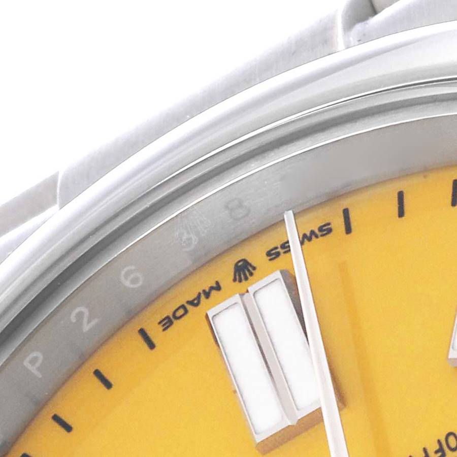 Rolex Oyster Perpetual 41 Yellow Dial Steel Mens Watch 124300 41mm