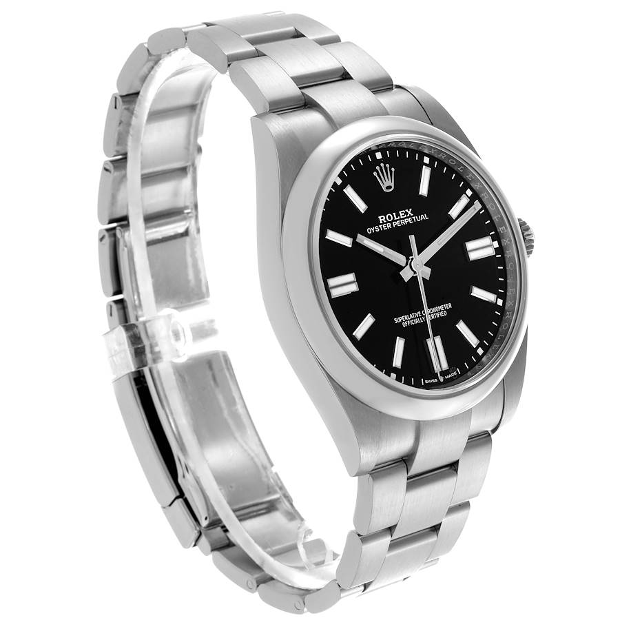 Rolex Oyster Perpetual 41 Black Dial Steel Mens Watch 124300 41mm