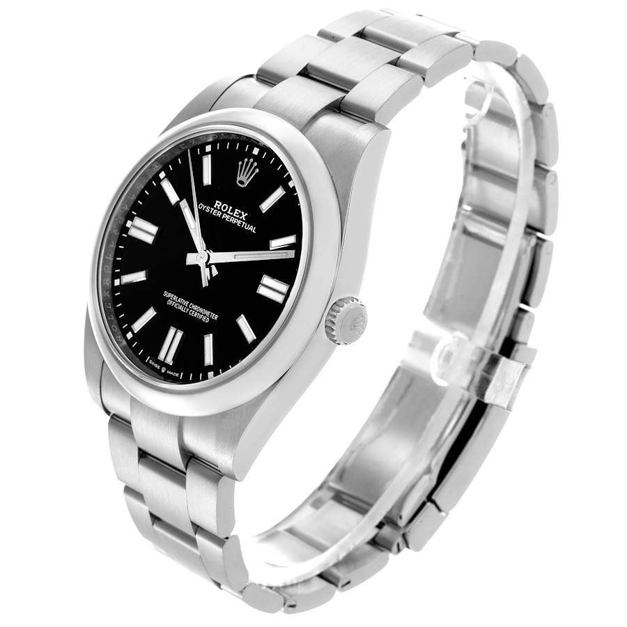 Rolex Oyster Perpetual 41 Black Dial Steel Mens Watch 124300 41mm