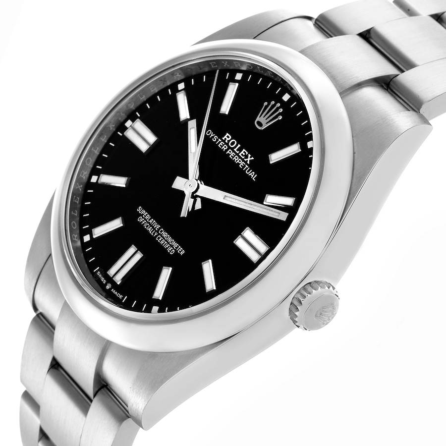 Rolex Oyster Perpetual 41 Black Dial Steel Mens Watch 124300 41mm
