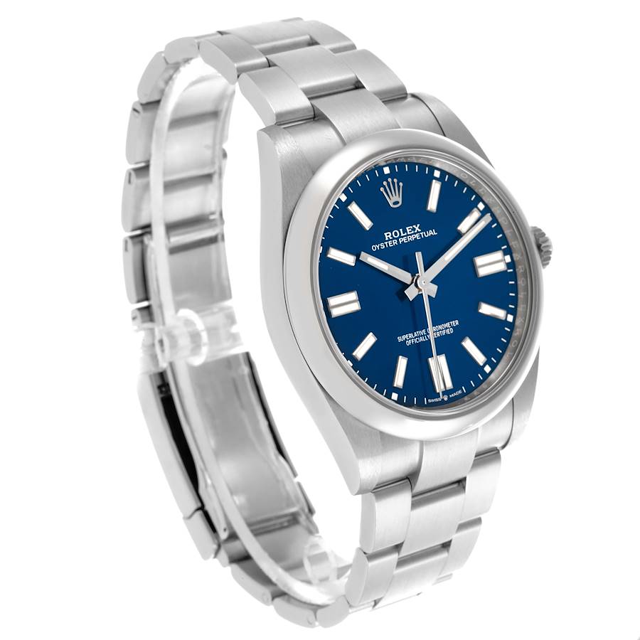 Rolex Oyster Perpetual 41 Blue Dial Steel Mens Watch 124300 41mm