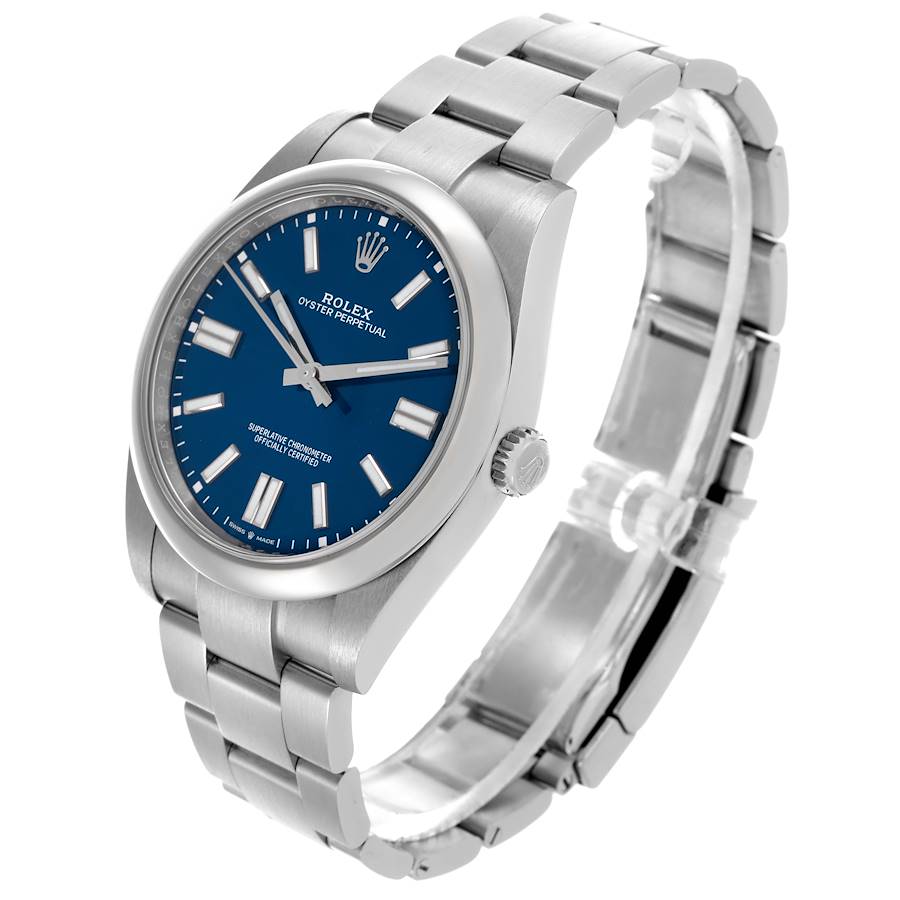 Rolex Oyster Perpetual 41 Blue Dial Steel Mens Watch 124300 41mm