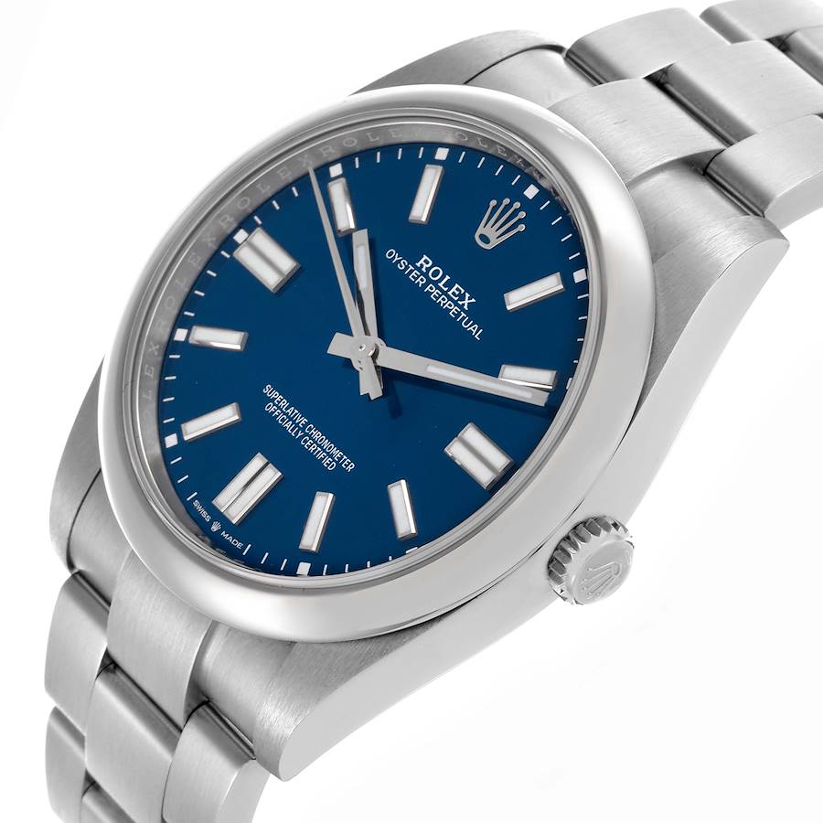 Rolex Oyster Perpetual 41 Blue Dial Steel Mens Watch 124300 41mm