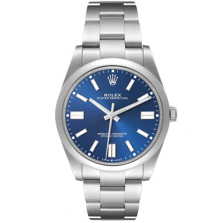 Rolex Oyster Perpetual 41 Blue Dial Steel Mens Watch 124300 41mm