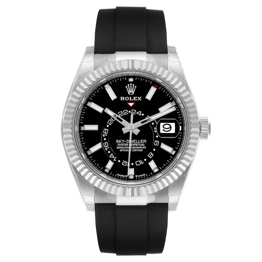 Rolex Sky-Dweller 42 Black Dial White Gold Mens Watch 336239 42mm