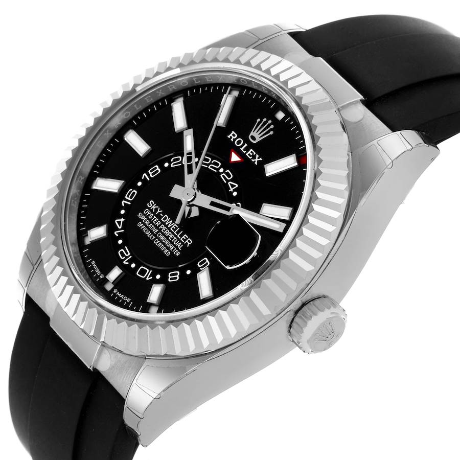 Rolex Sky-Dweller 42 Black Dial White Gold Mens Watch 336239 42mm