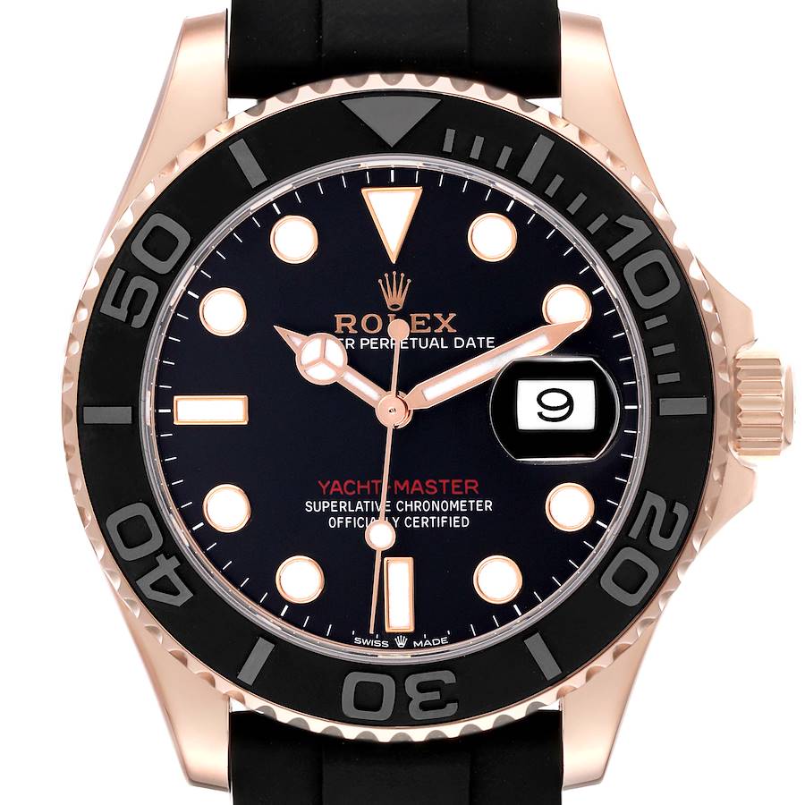 Rolex Yachtmaster 40 Everose Rose Gold Oysterflex Mens Watch 126655 40mm