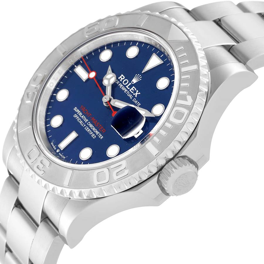 Rolex Yachtmaster Steel Platinum Blue Dial Mens Watch 126622 40mm