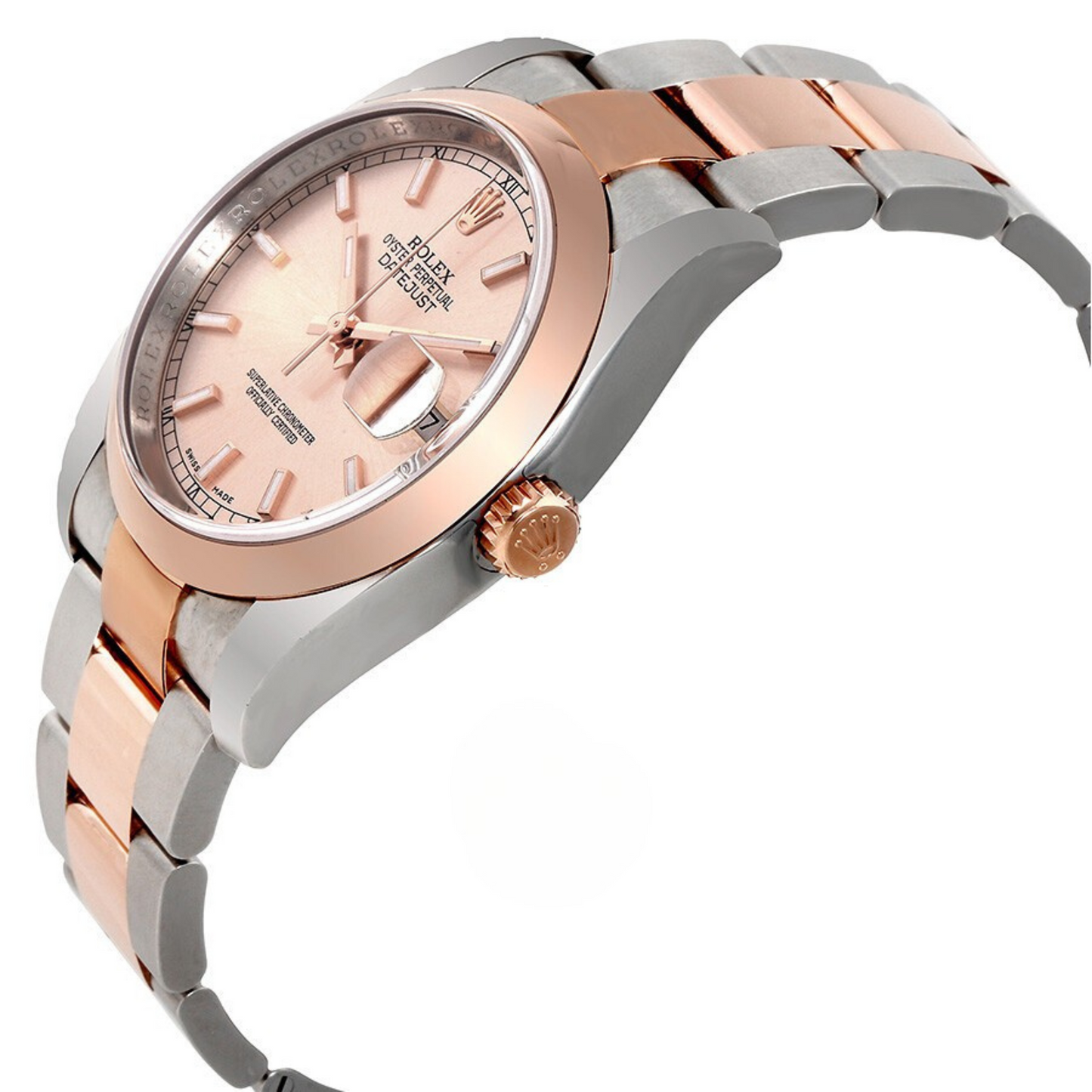 Rolex Datejust Pink Dial Stainless Steel and 18ct Everose Gold Automatic Watch 116201PSO
