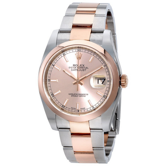 Rolex Datejust Pink Dial Stainless Steel and 18ct Everose Gold Automatic Watch 116201PSO