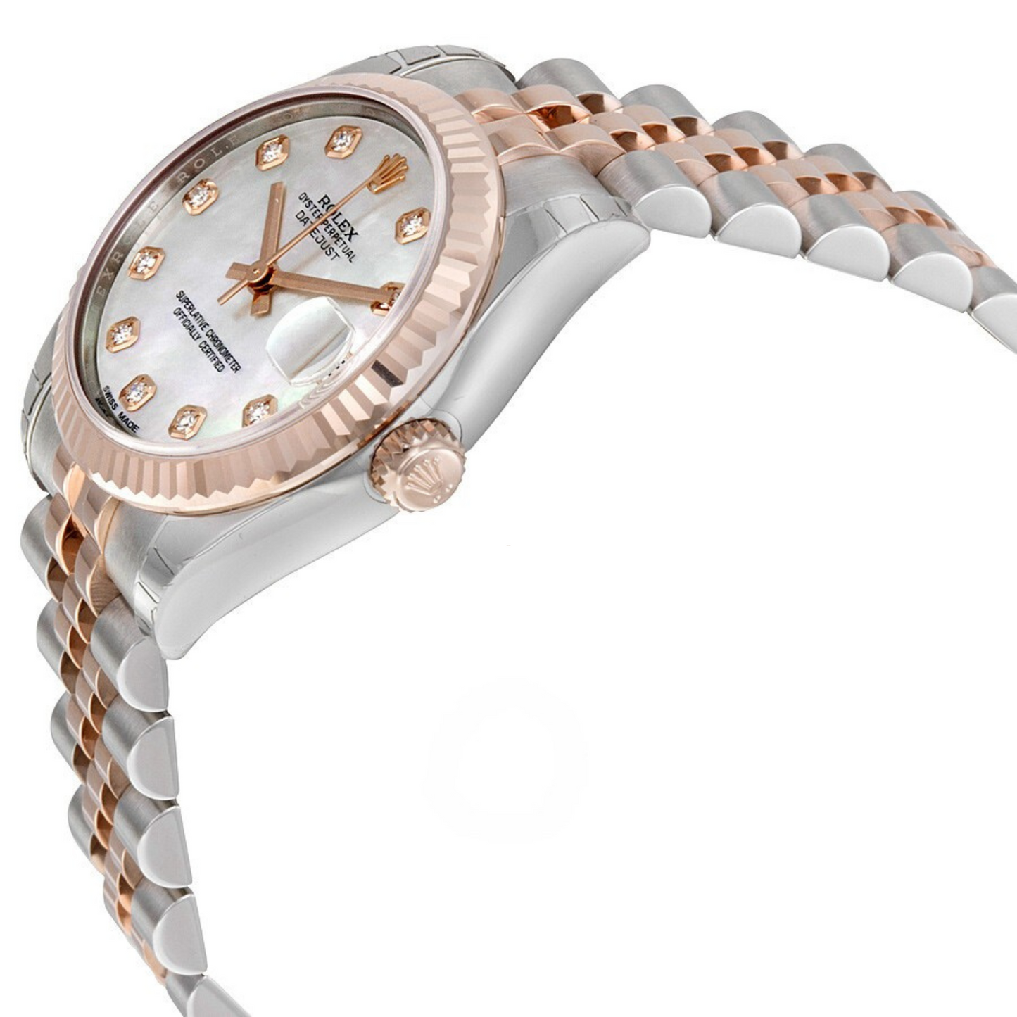 Rolex Datejust Lady 31 White Mother of Pearl Dial Stainless Steel and 18K Everose Gold Jubilee Bracelet Automatic Watch 178271MDJ