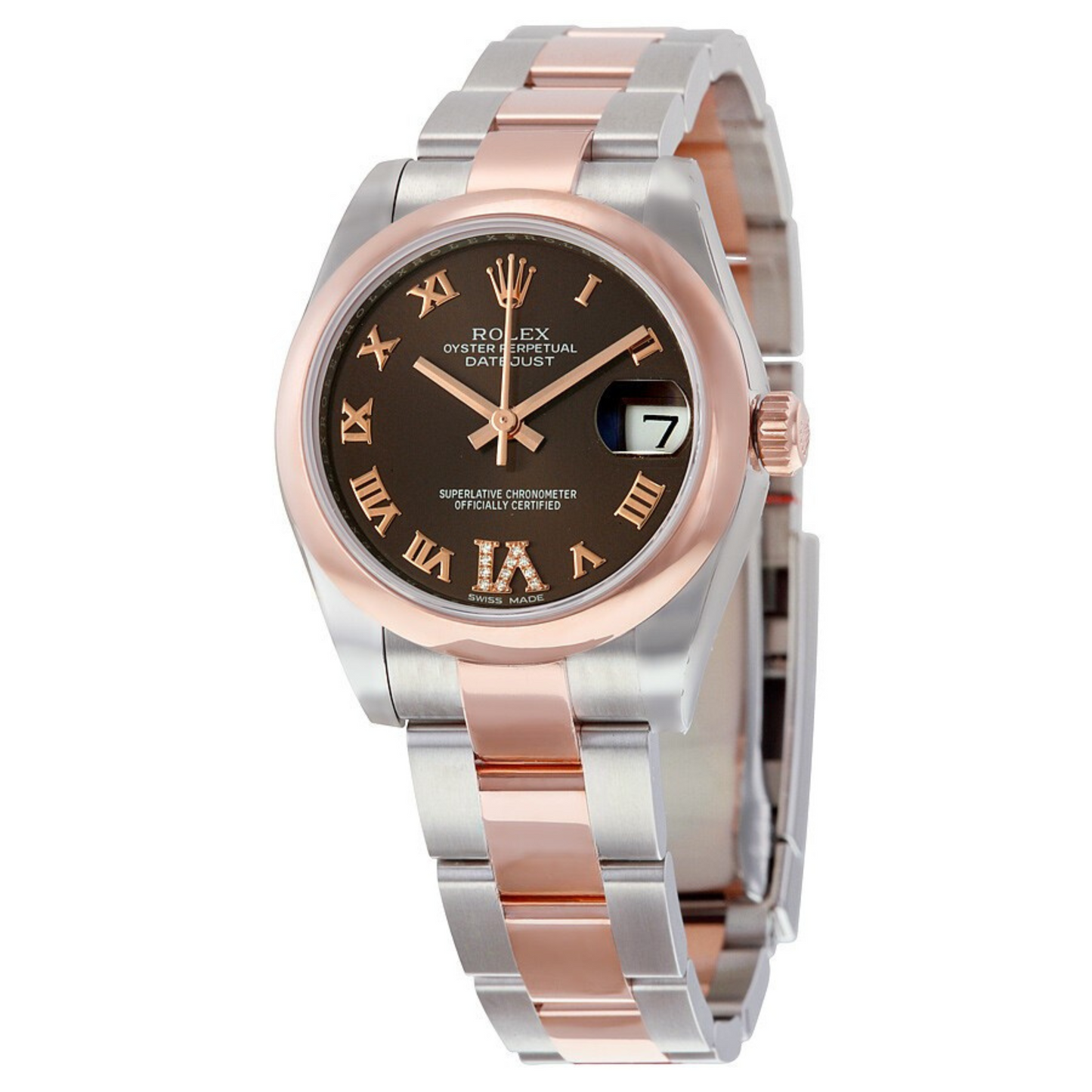 Rolex Datejust Lady 31 Chocolate Dial Stainless Steel and 18K Everose Gold Oyster Bracelet Automatic Watch 178241CHRDO