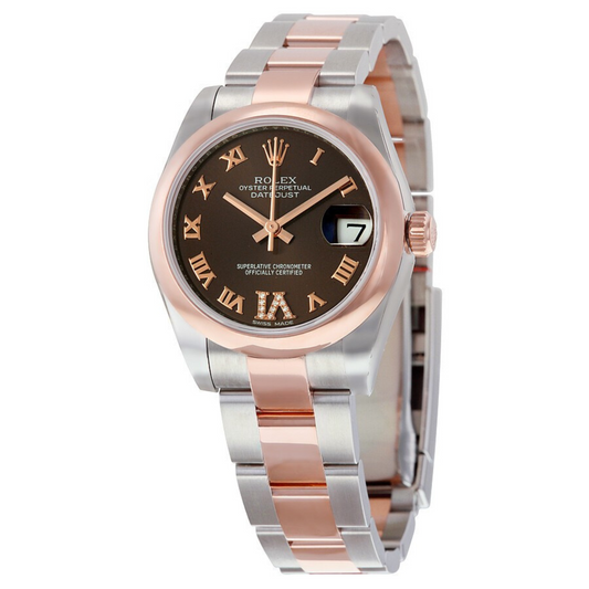 Rolex Datejust Lady 31 Chocolate Dial Stainless Steel and 18K Everose Gold Oyster Bracelet Automatic Watch 178241CHRDO