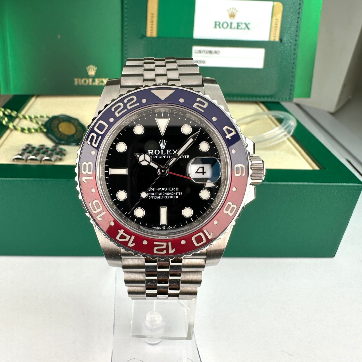 Rolex GMT Master II Blue Red Pepsi Bezel Steel Mens Watch 126710BLRO (Pepsi) 40mm