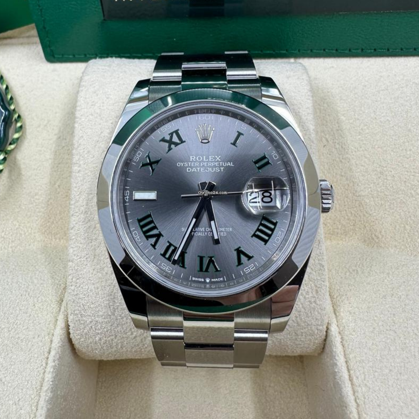 Rolex Datejust 41 Wimbledon Dial Steel Mens Watch 126300 41mm