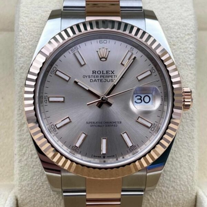 Rolex Datejust 41 Steel Everose Gold Sundust Dial Mens Watch 126331 41mm