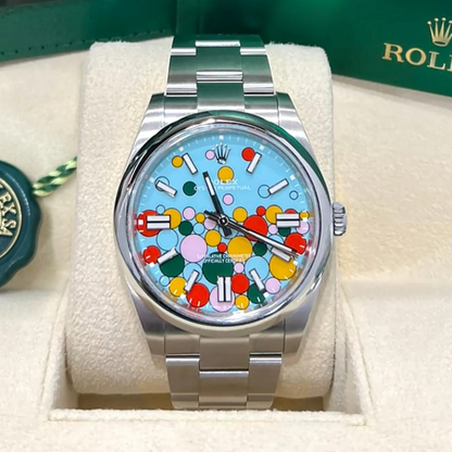 Rolex Oyster Perpetual 41 Celebration Dial Steel Mens Watch 124300 41mm
