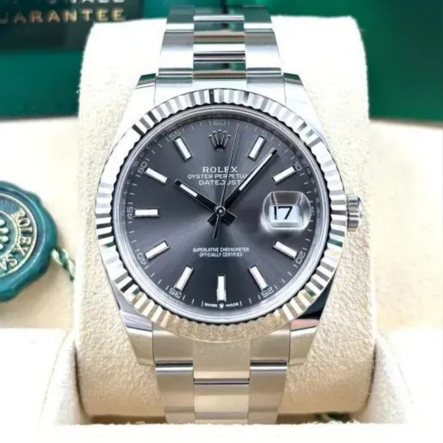 Rolex Datejust 41 Steel White Gold Slate Dial Watch 126334 41mm