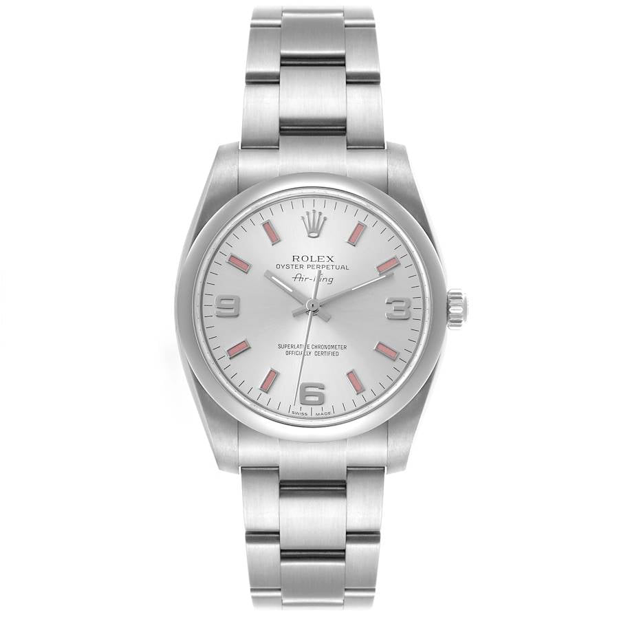 Rolex Air King 34 Silver Dial Steel Mens Watch 114200 34mm